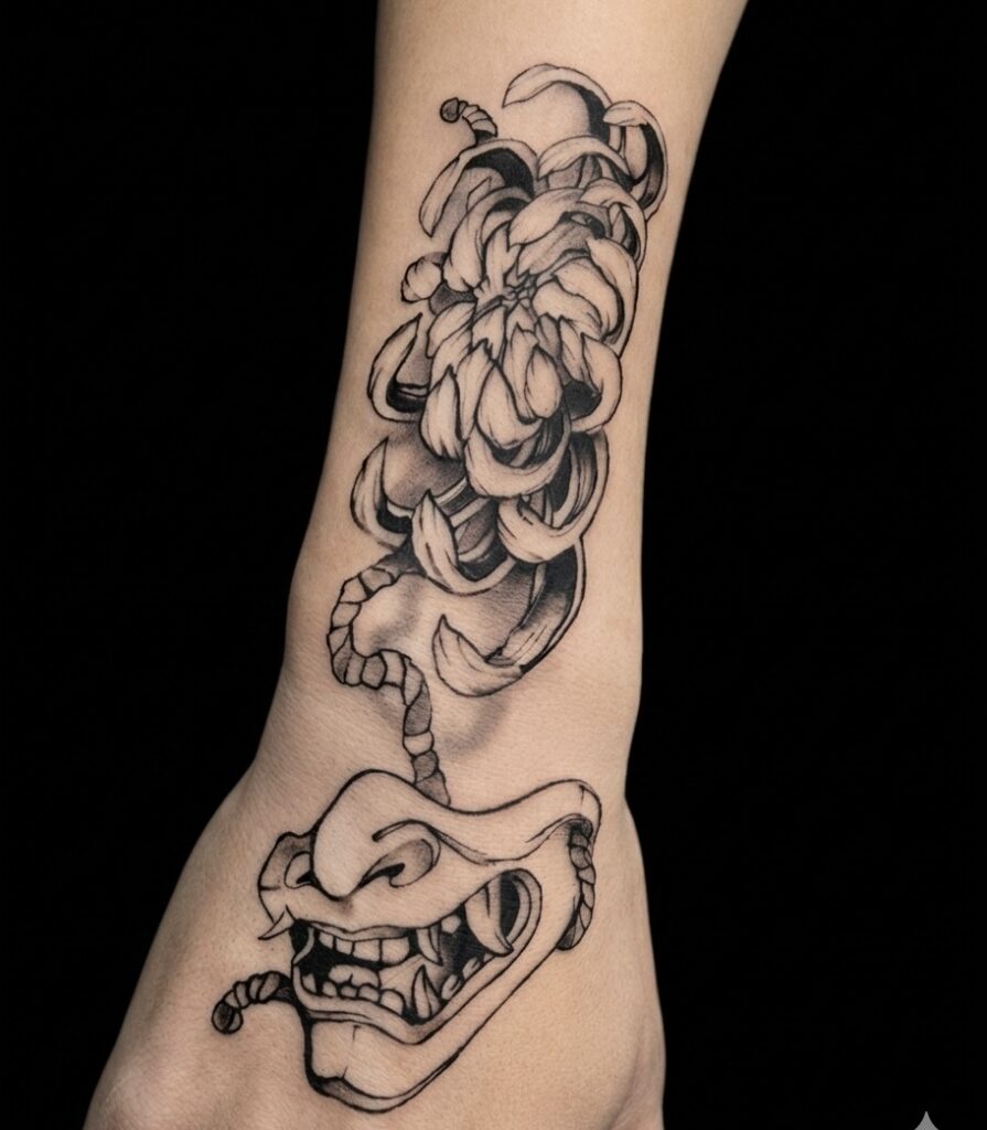 Japan tattoo.line fine- la cerise tattoo à gland ,genève, nyon, gland, lausanne 
