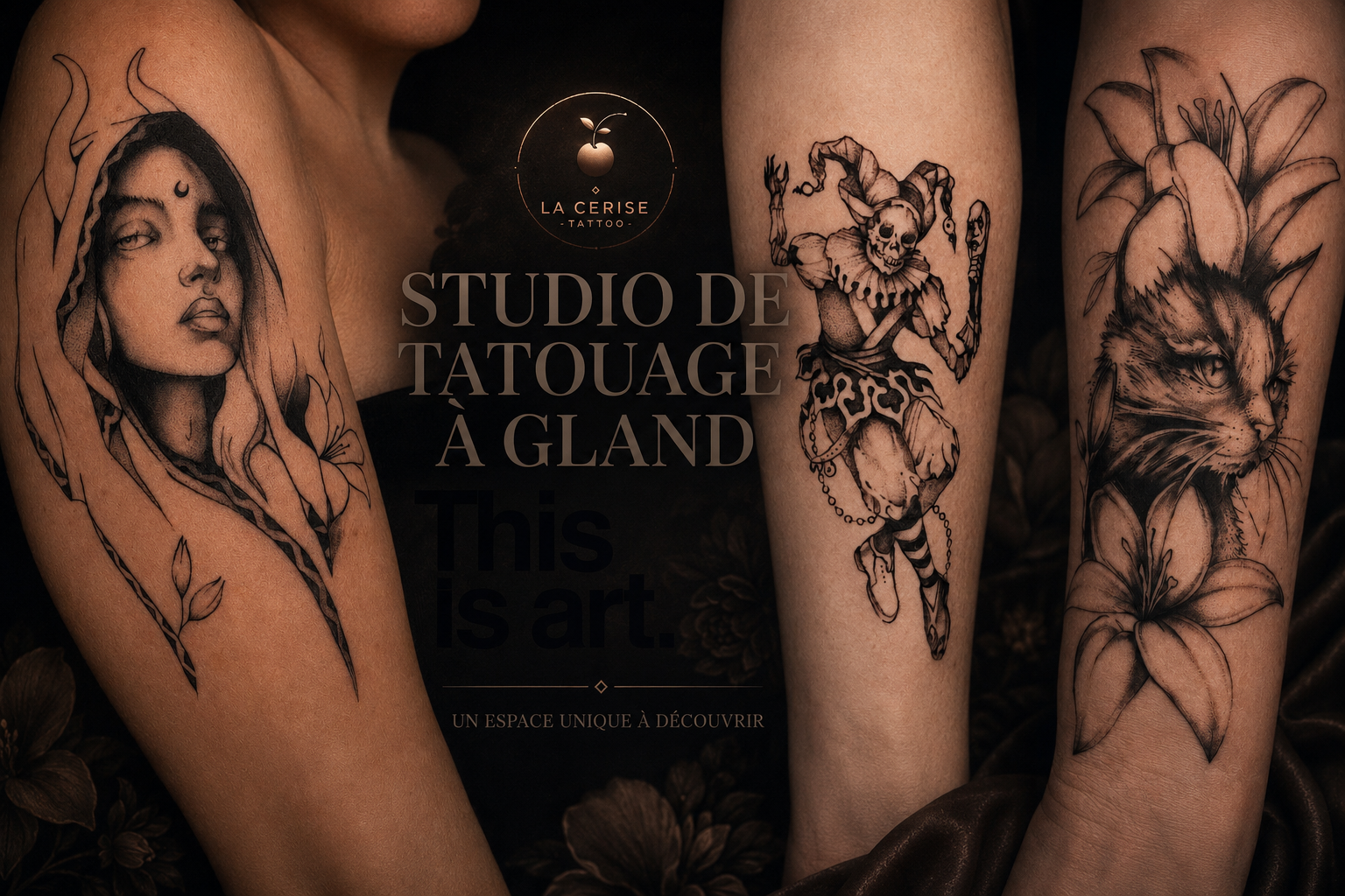 La Cerise Tattoo fine line à Gland.