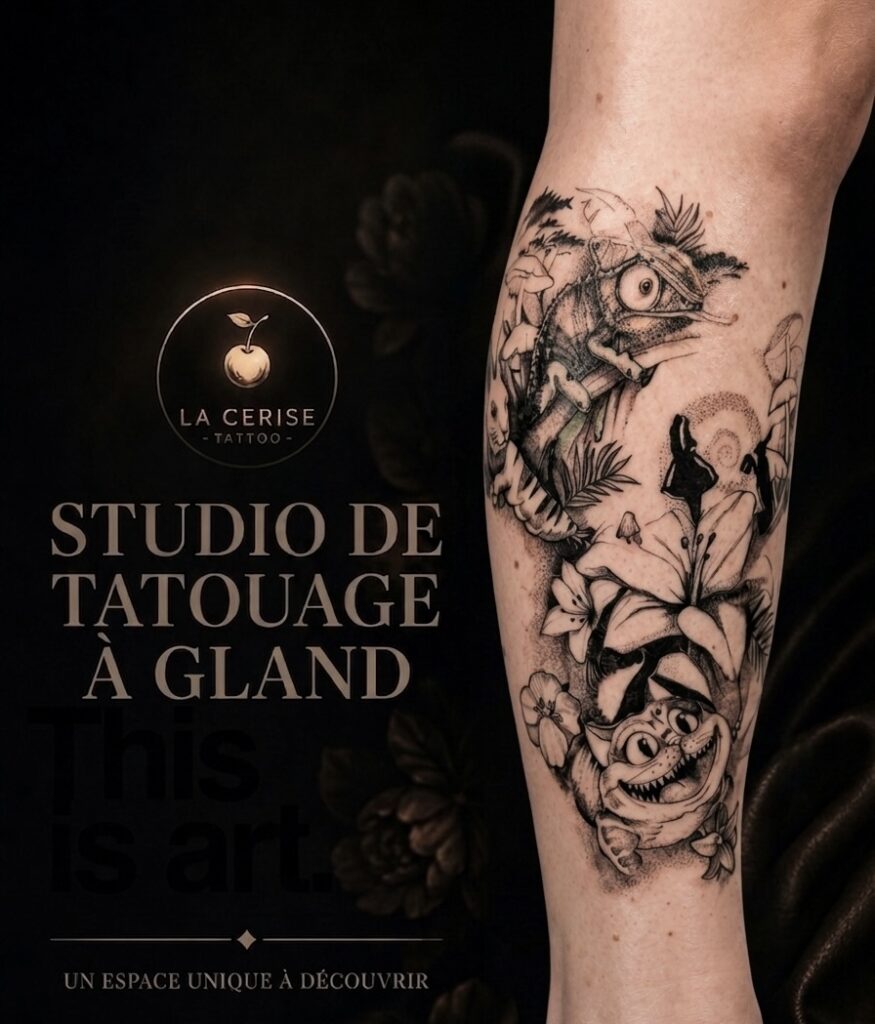La Cerise Tattoo fine line- studio à Gland- Nyon- Morges- Rolle- Versoix- Genève- Lausanne 