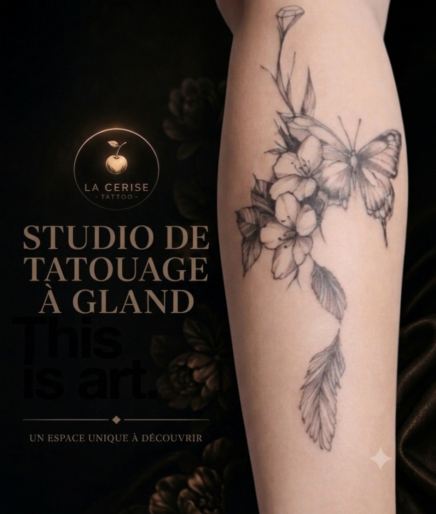 La Cerise Tattoo fine line- Studio à Gland- Nyon- Rolle- Morges- Versoix- Genève- Lausanne 